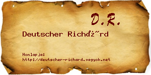 Deutscher Richárd névjegykártya
